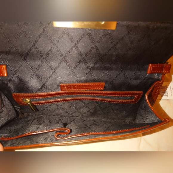 NWT Brown Leather BCBG MaxAzria Crocodile Chantal Clutch Purse Wristlet Gold - Picture 8 of 14